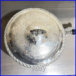 Vintage WM Rogers & Son Silver Plate Chafing Dish Spring Flower Six Pieces #2075