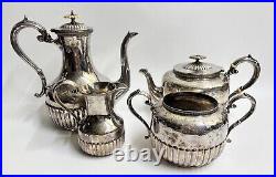 Vintage Walker & Hall Silver Plate 4-Piece Tea Set 3053