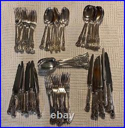Vintage Walker & Hall Silver Plate 64 Piece Cutlery Set 10 Place Settings