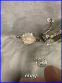 Vintage Webster Wilcox 3 Piece Silver Plate Tea Set English Flutes I. S. #8001