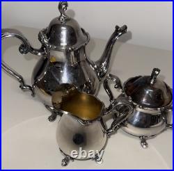 Vintage Wilcox Joanne International Silver Plate Coffee and Tea Set 3 Piece Set