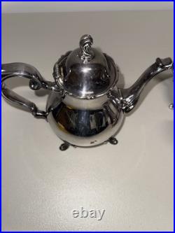 Vintage Wilcox Joanne International Silver Plate Coffee and Tea Set 3 Piece Set