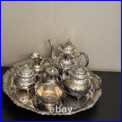 Vintage Wilcox Silver Plate Tea Set with Tray + Bonus Pieces Military Inscribed