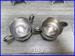 Vintage elegant Silver Plated 4 Piece Footed Ornate Tea & Coffee Set shiny cond