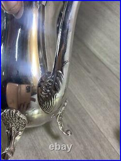 Vintage elegant Silver Plated 4 Piece Footed Ornate Tea & Coffee Set shiny cond