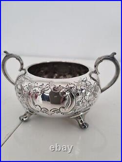 Vintage hand chased embossed silver plate tea and coffee set (5 piece)