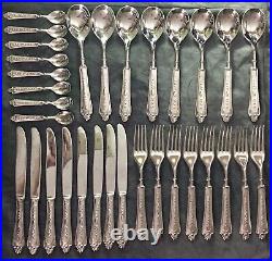 Vintage lbl itailian 32 piece(8 people) zinc plated cutlery set