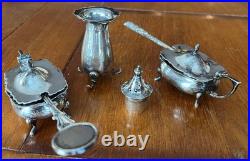 Vintage silver condiment set hallmarked possibly antique