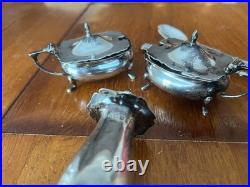 Vintage silver condiment set hallmarked possibly antique