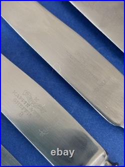 Vintage silver plated Mappin & Webb rattail 48 piece cutlery canteen oak box