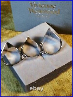 Vivienne Westwood Silver Plated Armour Saturn Orb 3 Piece Ring