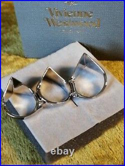 Vivienne Westwood Silver Plated Armour Saturn Orb 3 Piece Ring