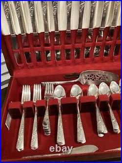 Vtg 1953 Bridal Corsage Wallace Silver plate 12 Place Setting With Serving Piece