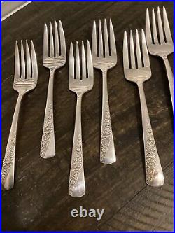 Vtg 1953 Bridal Corsage Wallace Silver plate 12 Place Setting With Serving Piece