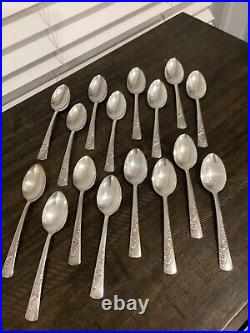 Vtg 1953 Bridal Corsage Wallace Silver plate 12 Place Setting With Serving Piece