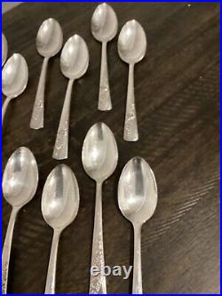 Vtg 1953 Bridal Corsage Wallace Silver plate 12 Place Setting With Serving Piece