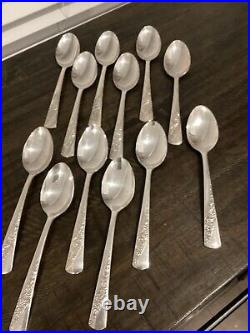 Vtg 1953 Bridal Corsage Wallace Silver plate 12 Place Setting With Serving Piece