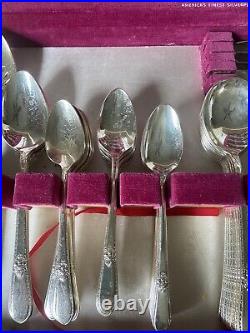 Vtg Adoration Silver Plate By IS Discontinued Flatware WithBox 61 Piece