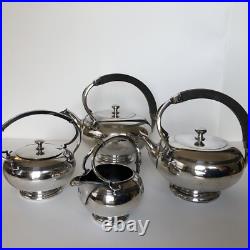 Vtg Art Deco 1920-30s Meriden Britannia 980 Silver Plate 4 Piece Tea Coffee Set