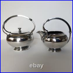 Vtg Art Deco 1920-30s Meriden Britannia 980 Silver Plate 4 Piece Tea Coffee Set