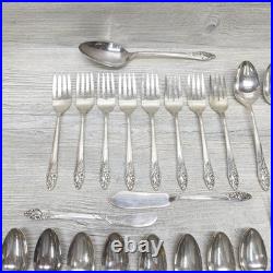 Vtg Community Oneida Evening Star Silver Plate 44 Piece Silverware Serving For 8