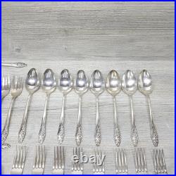 Vtg Community Oneida Evening Star Silver Plate 44 Piece Silverware Serving For 8