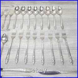 Vtg Community Oneida Evening Star Silver Plate 44 Piece Silverware Serving For 8