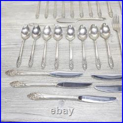 Vtg Community Oneida Evening Star Silver Plate 44 Piece Silverware Serving For 8