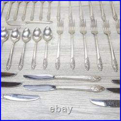 Vtg Community Oneida Evening Star Silver Plate 44 Piece Silverware Serving For 8