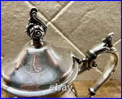 Vtg F B Rogers Ornate Silver Plate Seven Piece Coffee and Tea Service