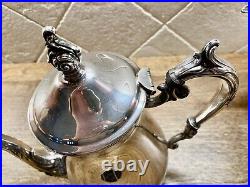Vtg F B Rogers Ornate Silver Plate Seven Piece Coffee and Tea Service