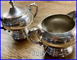 Vtg F B Rogers Ornate Silver Plate Seven Piece Coffee and Tea Service