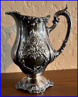 WALLACE Silver Plate 5 Piece Coffee Tea Service withTray By Christopher Wren