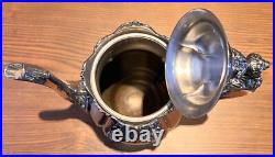 WALLACE Silver Plate 5 Piece Coffee Tea Service withTray By Christopher Wren