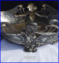 WMF Art Nouveau Centrepiece Planter C 1906 Silver Plate Maiden 46 x 21 cm