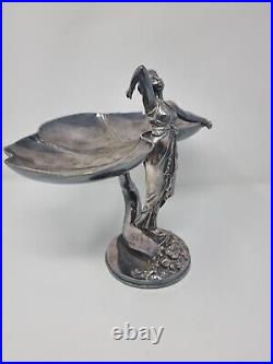 WMF Art Nouveau Centrepiece Silver Plate Maiden 29 x 26 cm