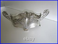 WMF Art Nouveau Jardiniere, Centre Piece, Silver Plated, Glass Liner, Circa 1900