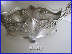 WMF Art Nouveau Jardiniere, Centre Piece, Silver Plated, Glass Liner, Circa 1900