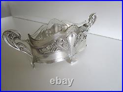WMF Art Nouveau Jardiniere, Centre Piece, Silver Plated, Glass Liner, Circa 1900