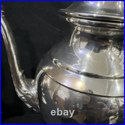 WM Rogers Silver Plate Tea Set 2 Teapot Cream Lidded Sugar Bowl 4 Piece Set