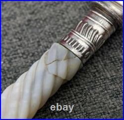 Walker & Hall Mother Of Pearl Silver Plated 24 Piece Dessert Cutlery Set Carved