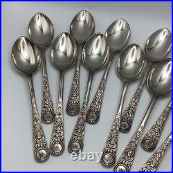 Walker and Hall Sheffield Tea Spoons Sugar Tong 13 Piece Set Cased Silver Plate