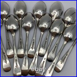 Walker and Hall Sheffield Tea Spoons Sugar Tong 13 Piece Set Cased Silver Plate
