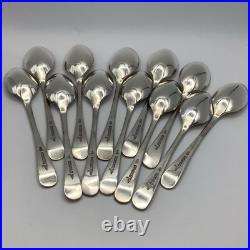 Walker and Hall Sheffield Tea Spoons Sugar Tong 13 Piece Set Cased Silver Plate