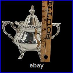 Wallace #1200 Silver Plate 6 Piece Coffee/Tea Set with Tray and Dust Covers