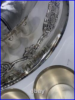 Wallace Silver Plate 13 Pieces Harvest Punch Bowl Set