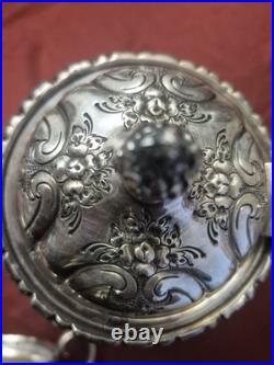 Webster Wilox IS Du Barry Chased Silver Plate 4 Piece Tea Set 7901, 7902, 7903