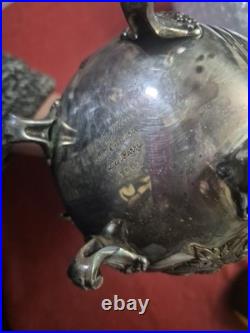 Webster Wilox IS Du Barry Chased Silver Plate 4 Piece Tea Set 7901, 7902, 7903