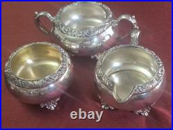 Wilcox New Beverly Manor Silver Plate 3 Piece Tea Pieces Creamer, Sugar, Waste Wilcox New Beverly Manor Silver Plate 3 Piece Tea Pieces Creamer, Sugar, Waste