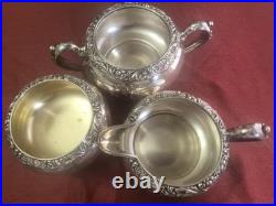 Wilcox New Beverly Manor Silver Plate 3 Piece Tea Pieces Creamer, Sugar, Waste Wilcox New Beverly Manor Silver Plate 3 Piece Tea Pieces Creamer, Sugar, Waste